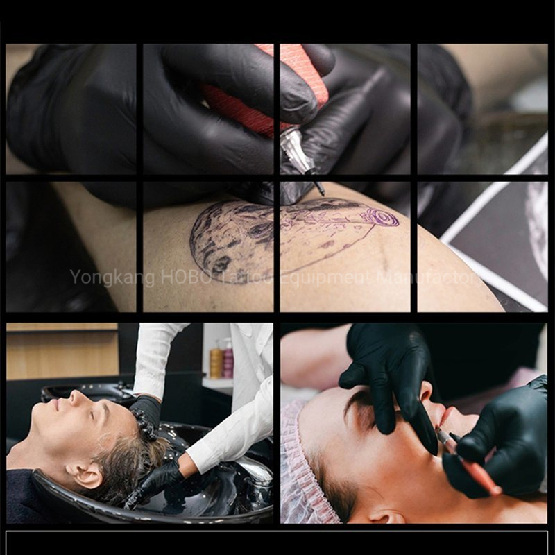 100PCS Disposable Waterproof Soft Work Safety Protective Black Nitrile Glove