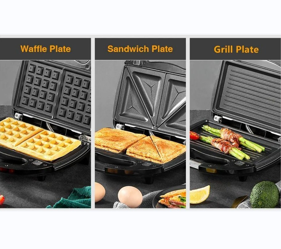 4 Slice Digital Sandwich Waffle Makers for Breakfast Waffle Maker