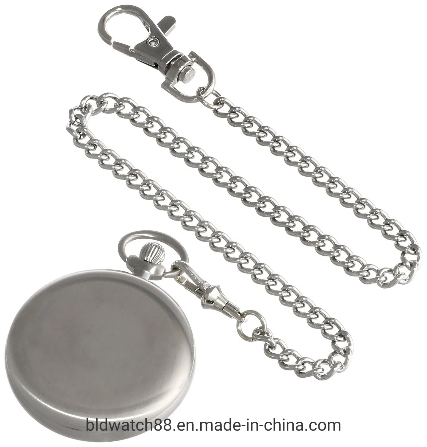 Custom Japan Movement Modern Open Face Pocket Watches with Chain