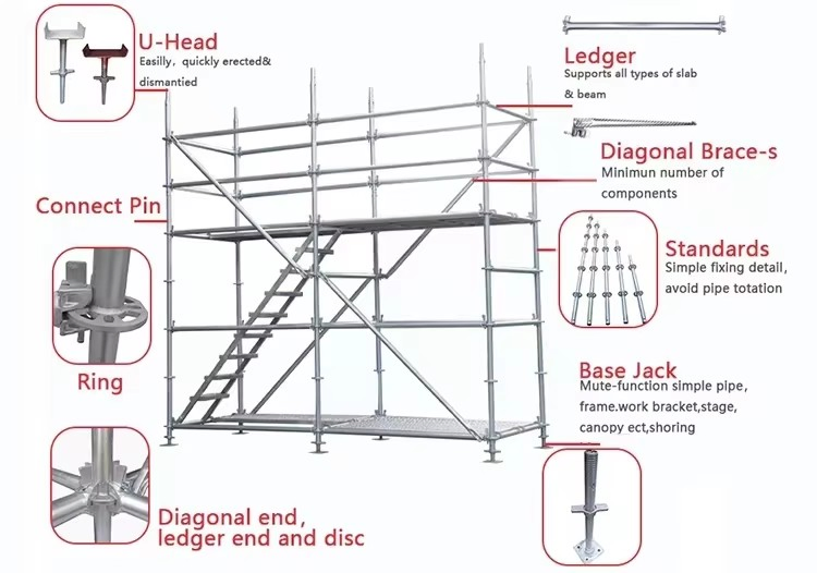 Hot DIP Galvanized Ring Lock Scaffolding Diagonal Brace