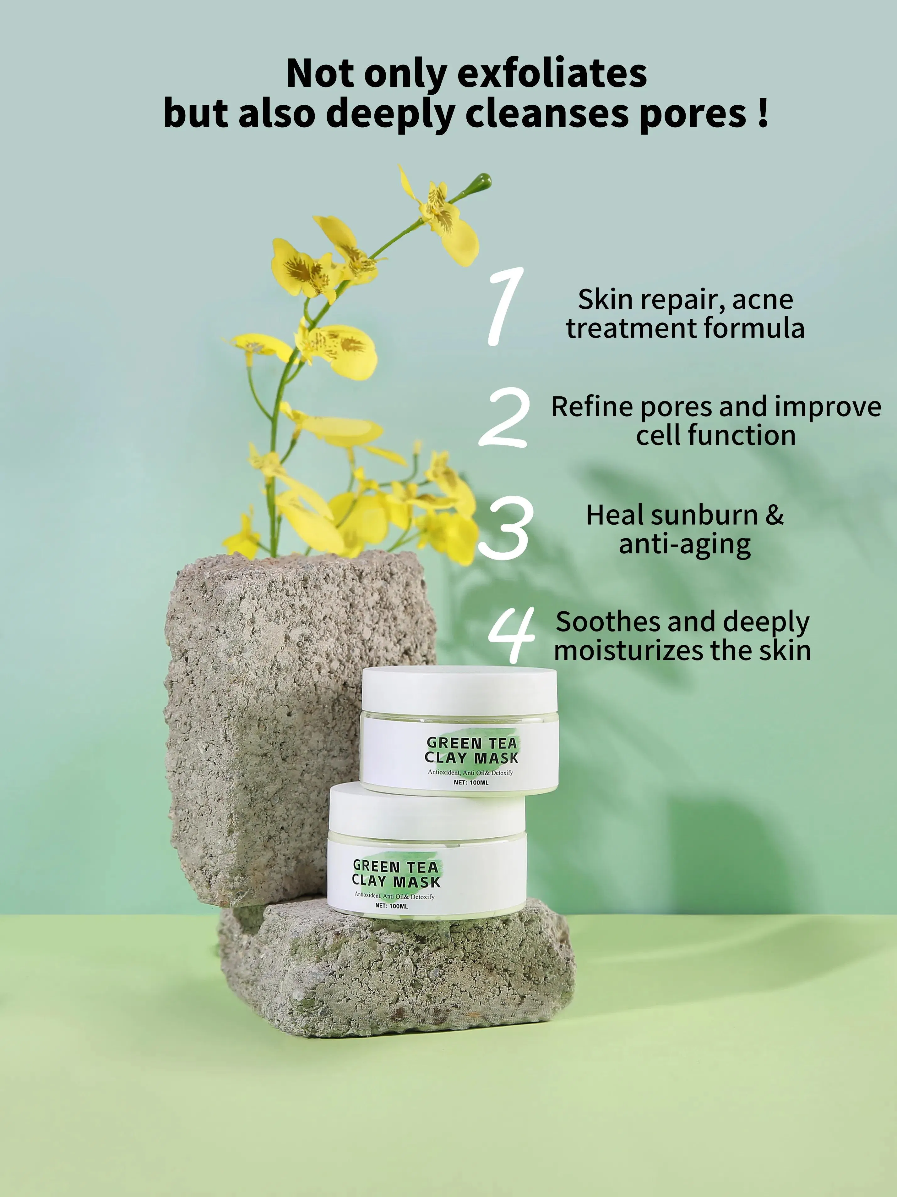 Private Label Natural Organic Mud Mask Deep Pore Cleansing Blackhead Remover Cosmetics Masks Face Skin Care