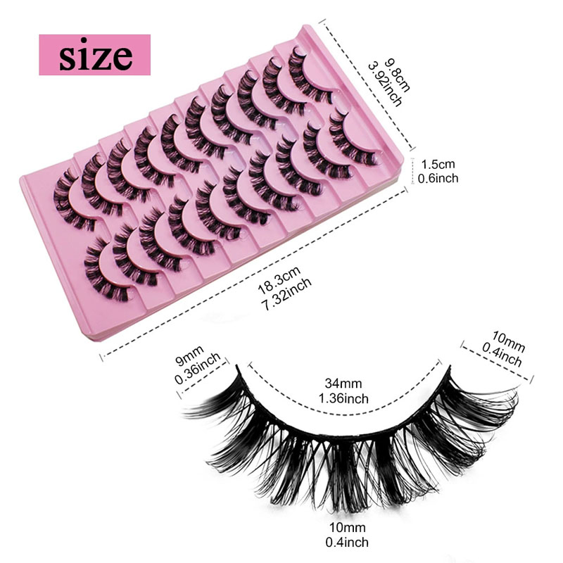 Dd Curl 10 Pairs of High Quality Simulation Thick Curly Russia False Eyelashes
