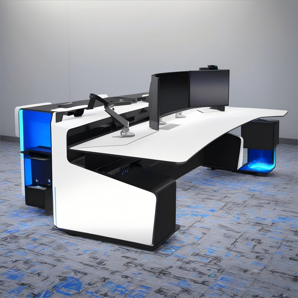 Стол офисный металл модульный с подсветкой пультом шкаф