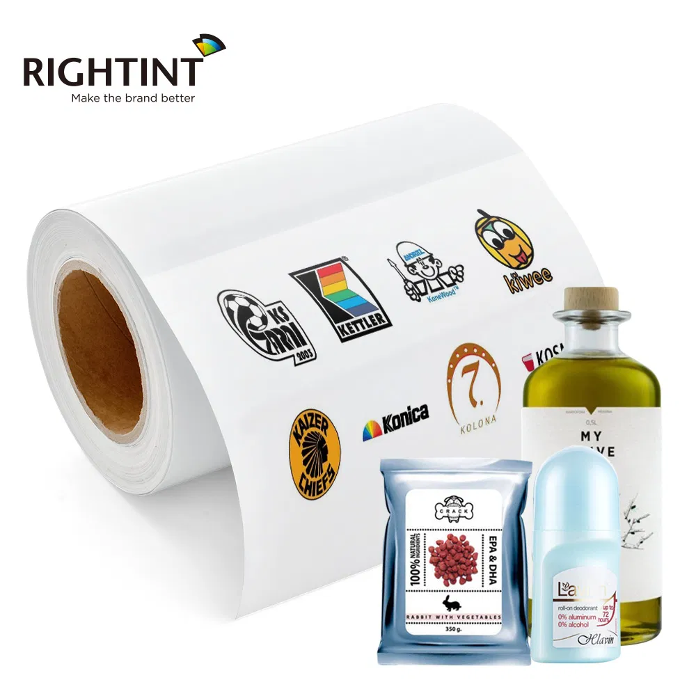 White PP Paper Self Adhesive Vinyl private Label Jumbo Rolls customized sticker