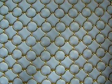Durable Brass Finish Architectural Ring Mesh for Stylish Interiors
