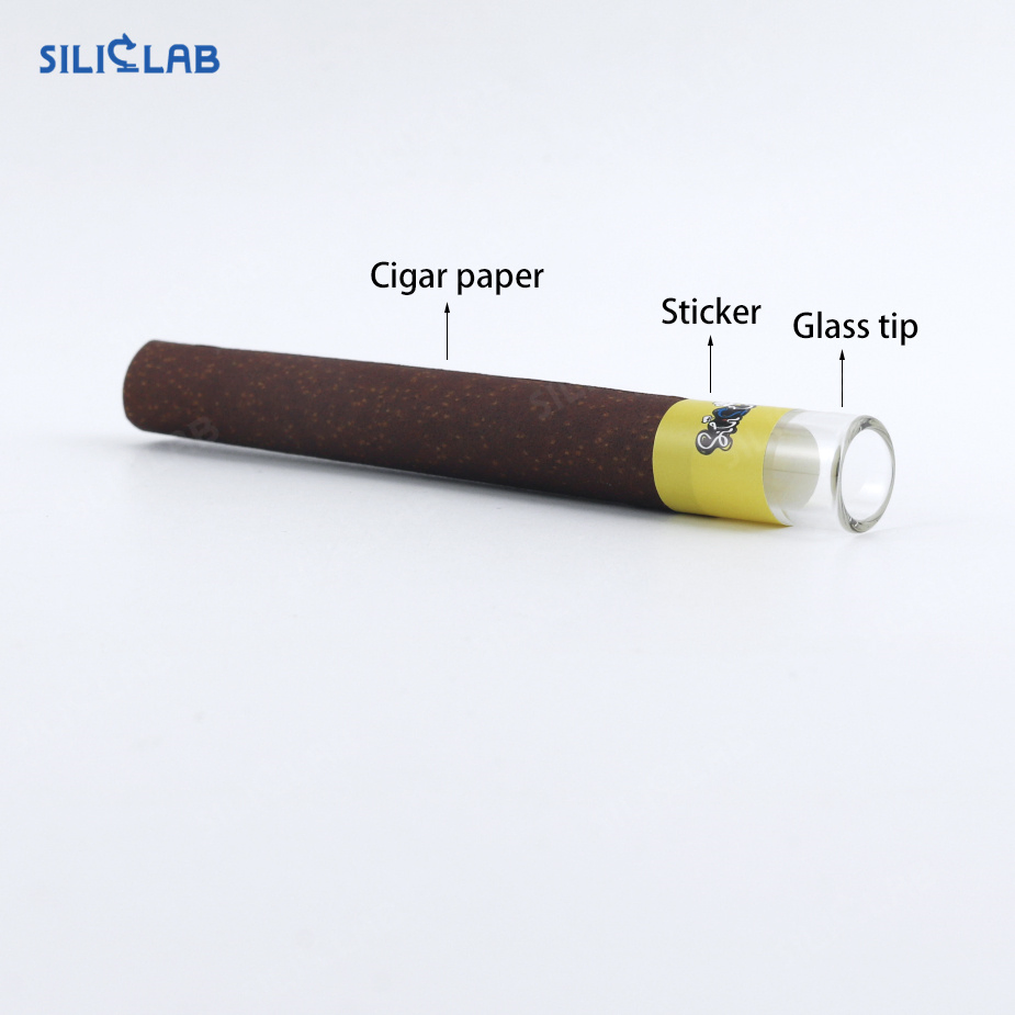 Glass Tipped Blunt Cigar Tobacco Leaf Natural Rolling Paper Tube Pre-Rolled Cone