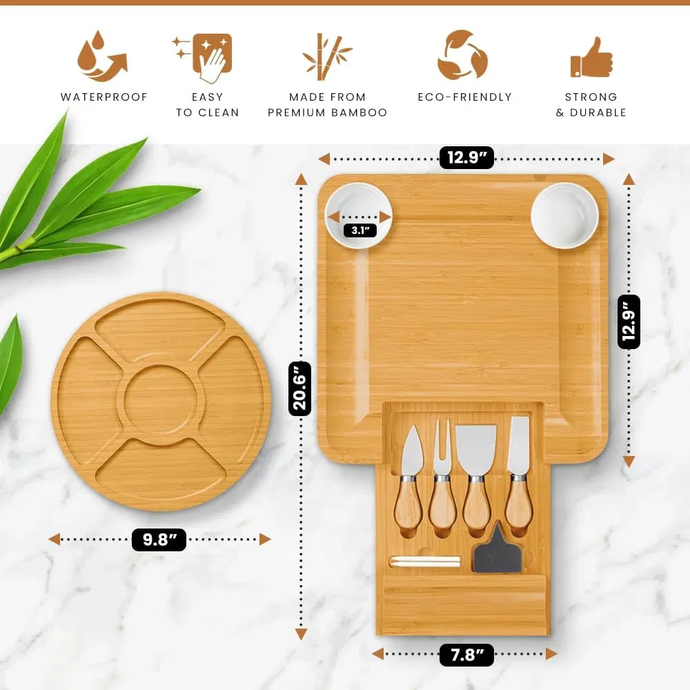 Набор аксессуаров для сырной тарелки из бамбука