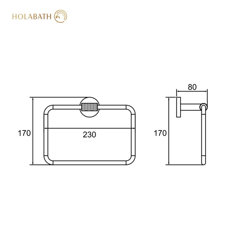 Полотенцедержатель из нержавеющей стали, сатинированное покрытие