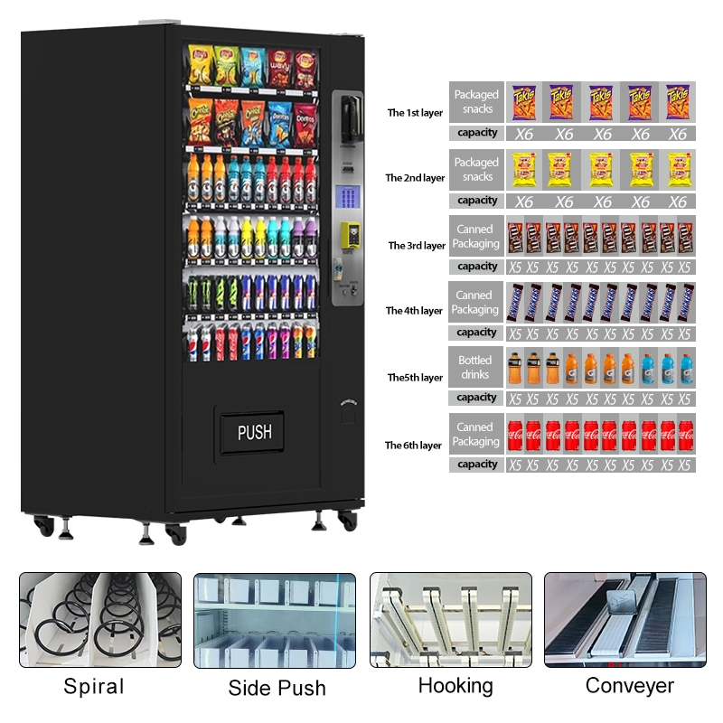 Zhongda Commercial-Grade Combo Vending Machine - Cooling/Heating, NFC/Member Card & Coin/Bill
