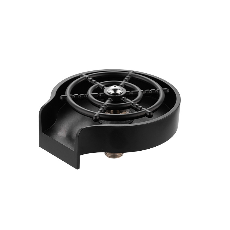 Black Tempered Glass Sink Stainless Steel Sink, Single Bowl with Drainboard Hotel/Building Sink-Basin with Siphon