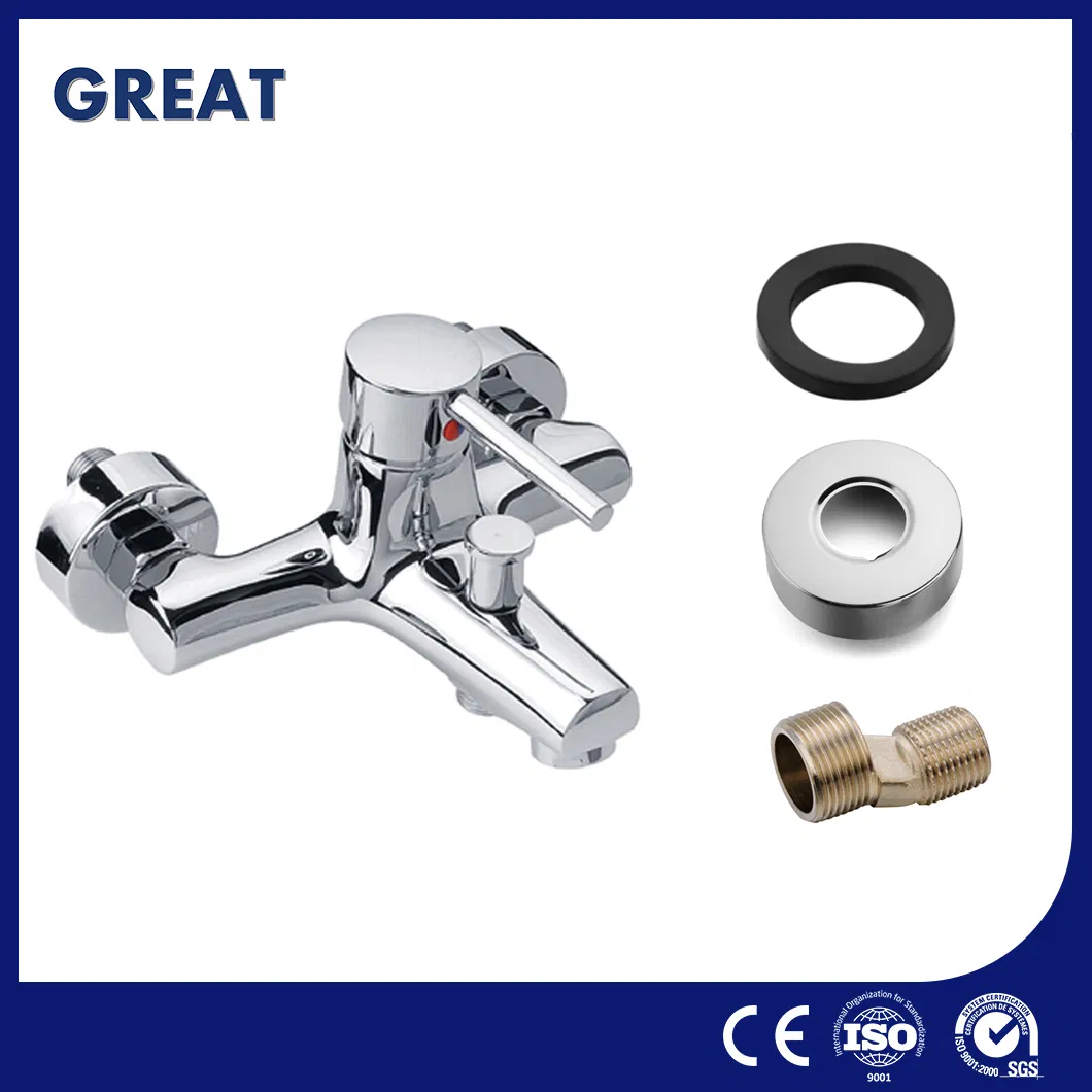 Great Chrome Bathroom Faucet Factory Wholesale Bathtub Tap Gl4103m40 Chrome Single Lever Bath Faucet China Bright-Silver Bathtub Faucet with Diverter