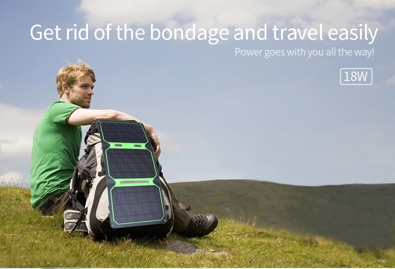 Солнечная панель Power Bank 18W, складная, портативная