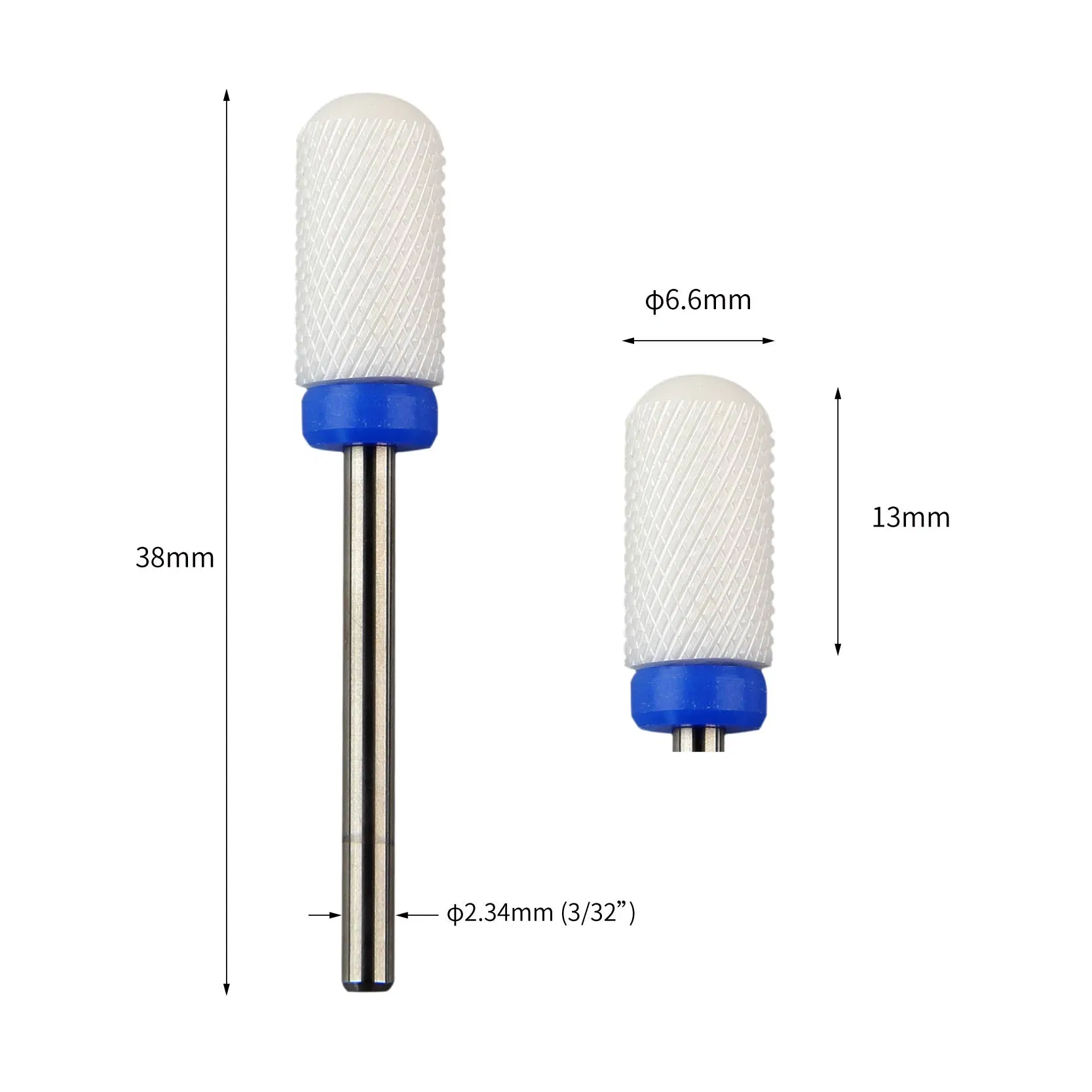 Ceramic Large Barrel Smooth Top Safety Nail Drill Bits