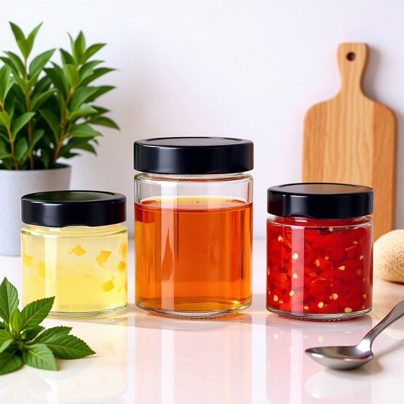 Frascos De Vidrio Food Grade Beef Pepper Jam Honey Jar Pickle Glass Mason Jar with Metal Cap Heat Resistant Sealing Storage Jar