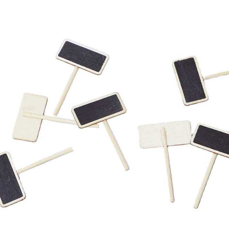 10PCS Outdoor Gardening Label Decoration Wooden Crafts Mini Blackboard Clip