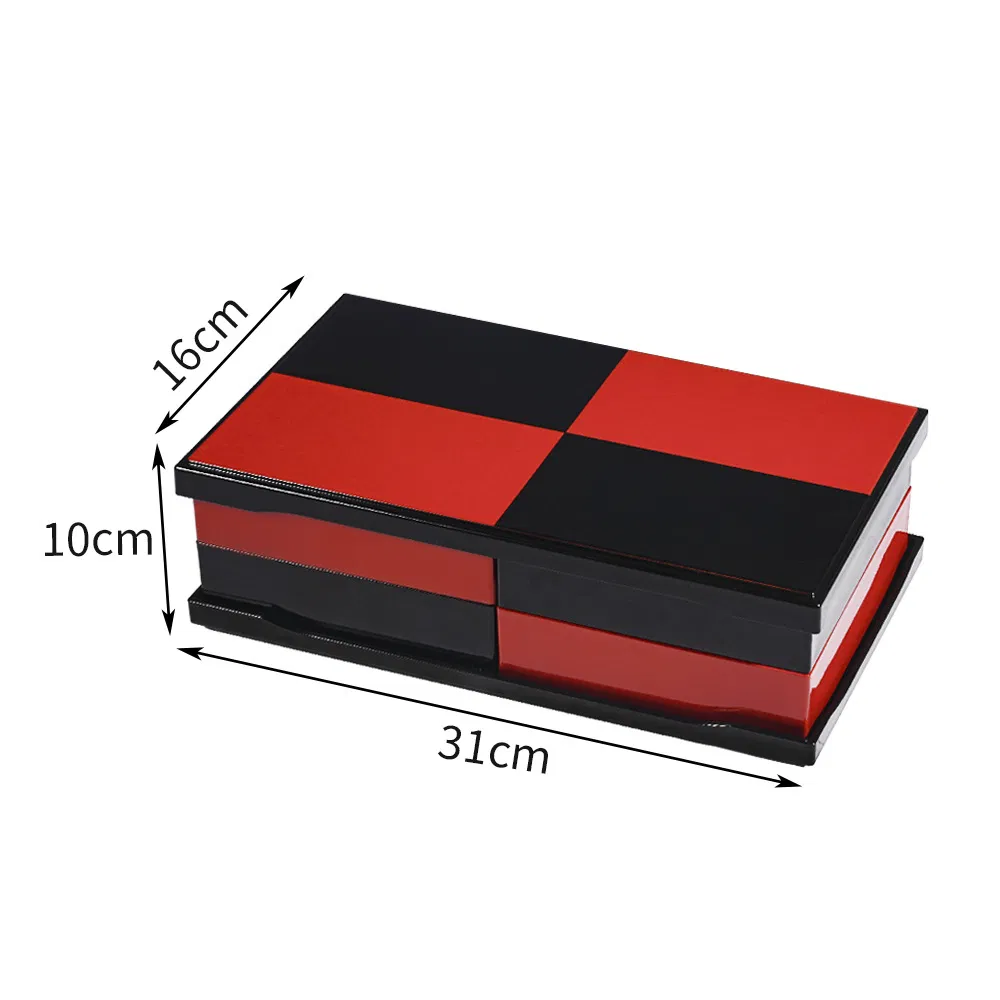 Japanese Bento Box Plum Lunch Container 2-Tier Jubako Lacquerware Japan