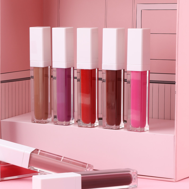 Long Lasting Waterproof Low MOQ 20 Colors Matte Square Tube Lipstick Lip Gloss No Logo