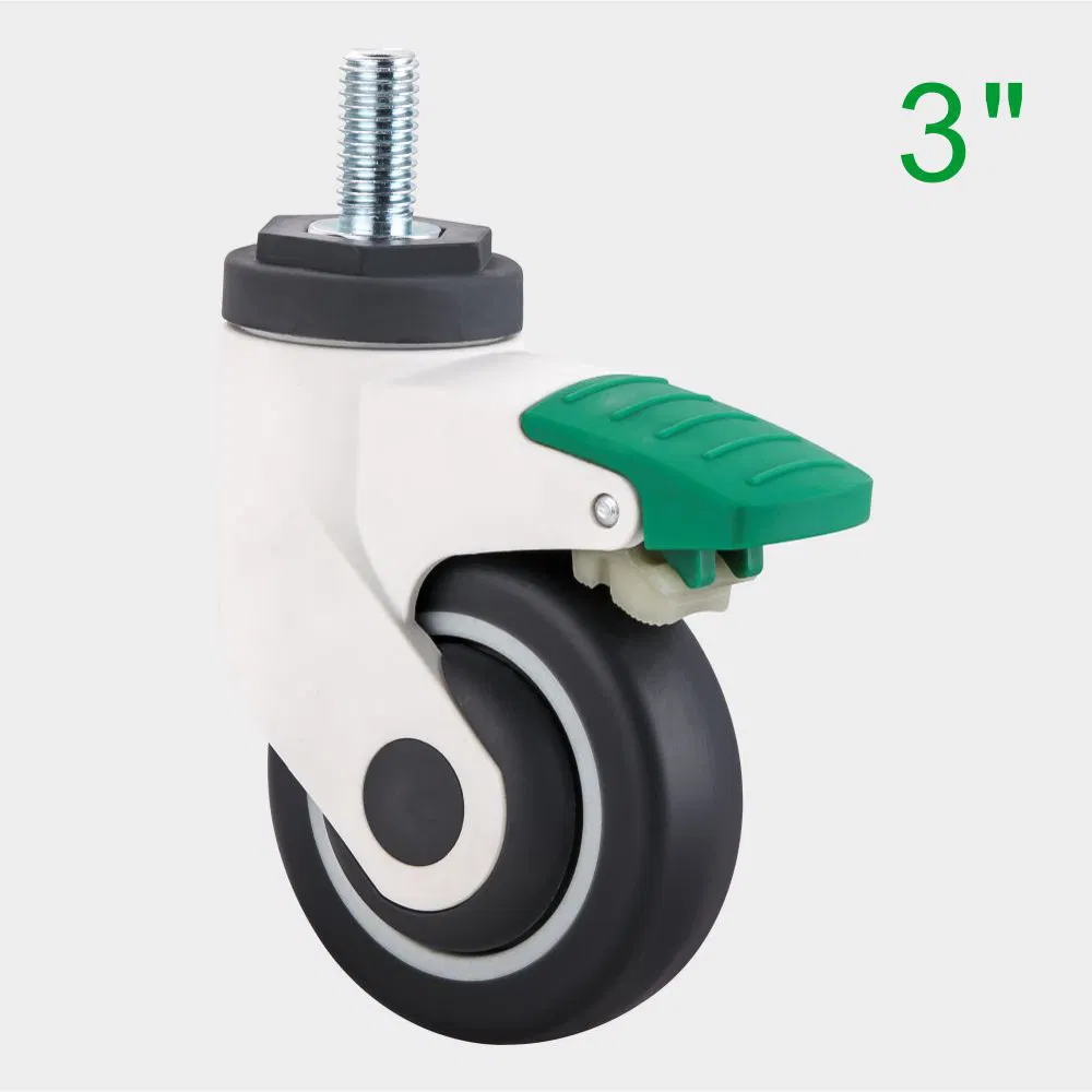 3 Inch Green TPR Medical Swivel Caster Wheel, Suitable for Medical Trolleys