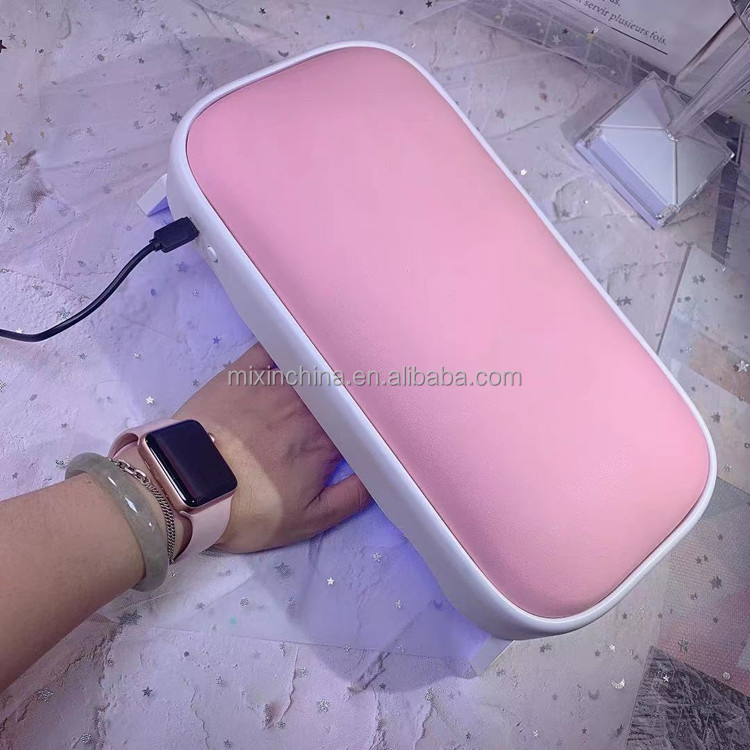 48W UV LED Nail Lamp Double Hand Fast LED Nail Dryer Lamp Hand Pillow Dust Collector Nails Lamp