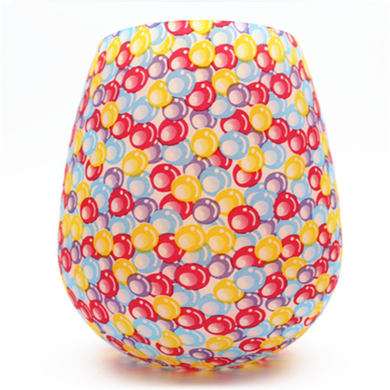 Portable Cola Soft Drink Fruit Juice Beer Silicone Bohemian Style Wine Cup Glasses for Party