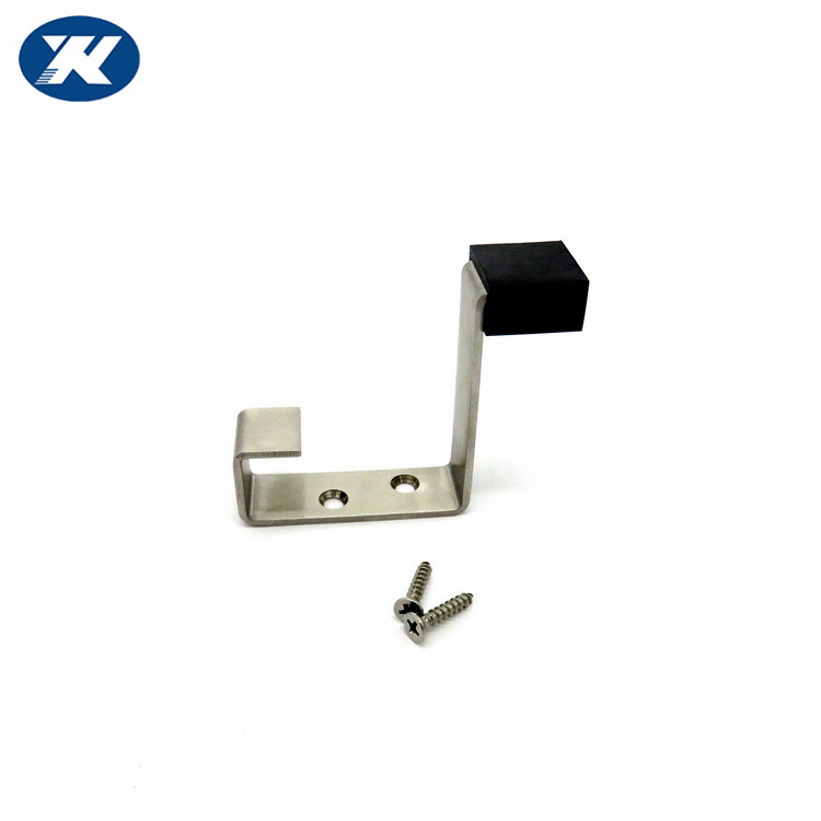 Wall Mount Stainless Steel Draft Bumper Cloth Hanger Hook Rubber Door Stopper