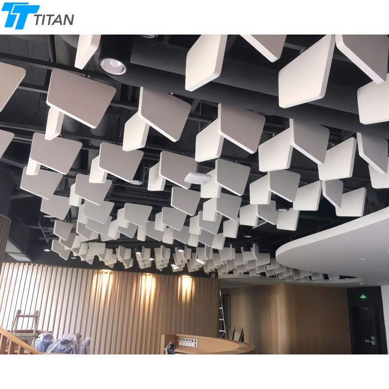 Fiberglass Ceiling Tile Sound Absorption Acoustic Ceiling Tile 90-140 Kg/M³