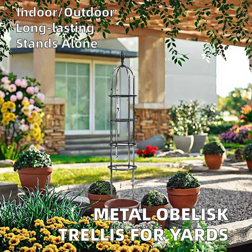 Wholesale Metal Obelisk Trellis for Home Yard Decoration Garden Ornaments