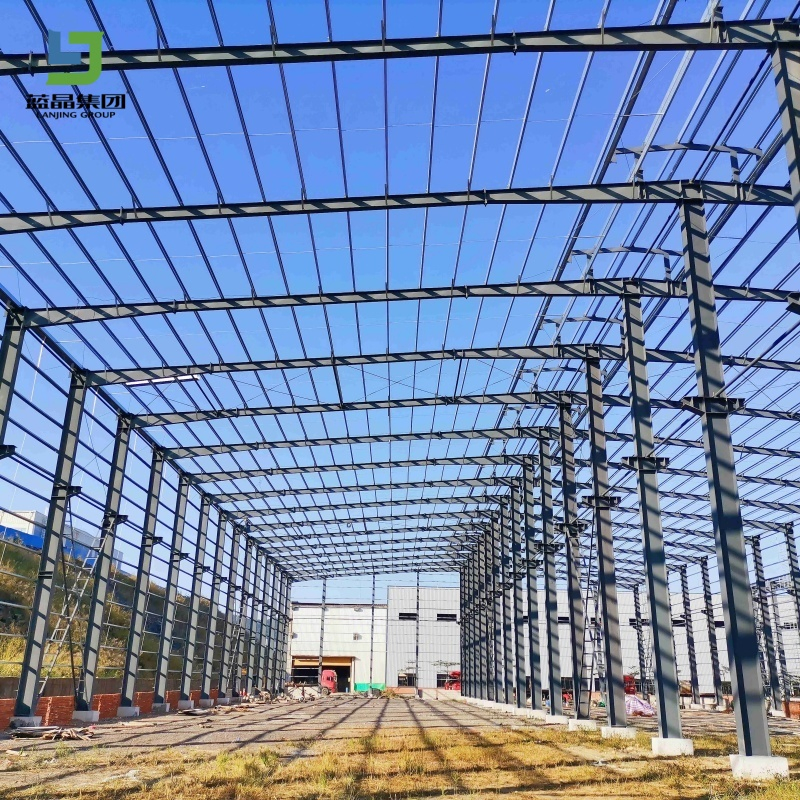 Industrial Portal Preengineering Prefab Prefabricated Light Metal Steel Structure Frame House Building Construction Factory Storage Logistic Workshop Warehouse