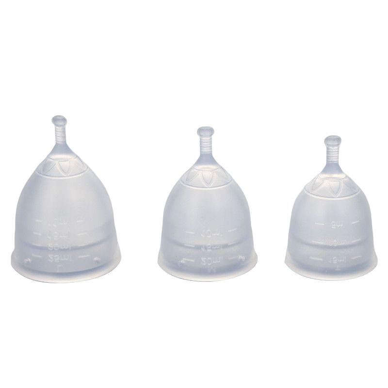 Long Handle Soft Silicone Menstrual Cup for Teenagers