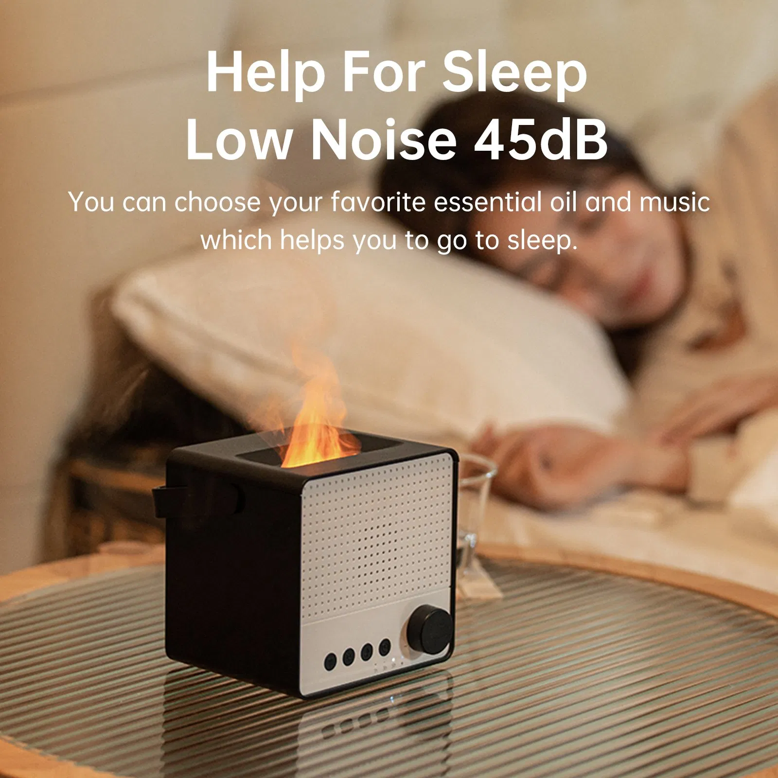 Smart Flame Speaker 3 Timer Auto Protection Bluetooth Diffuser