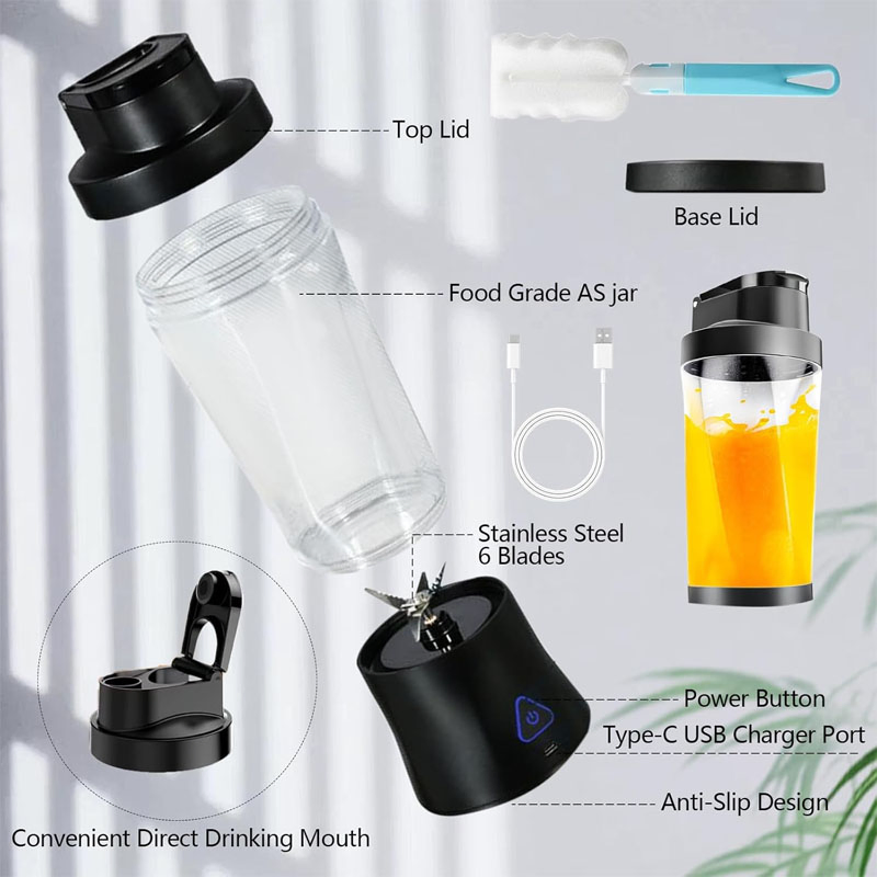 Rechargeable Ice Crush Shakes Movement Type Juice Bottle Portable Sports Cup (CFDLP25019)
