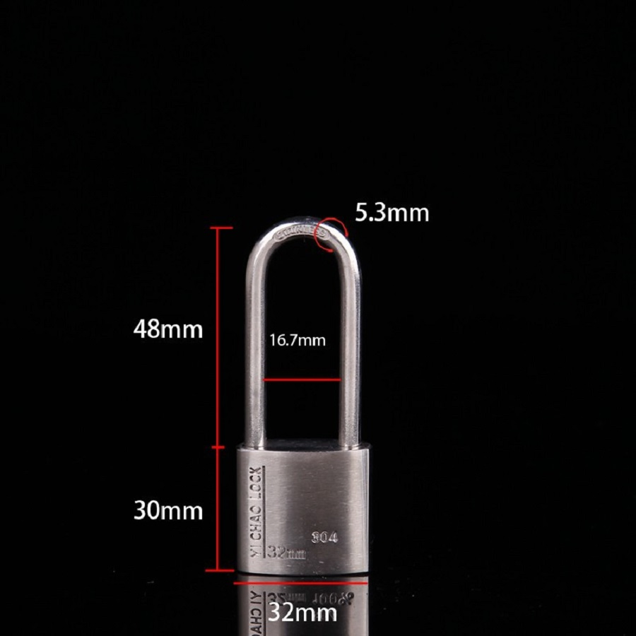 304 Stainless Steel Padlock Long Beam Waterproof Rust and Rust Resistant Locker