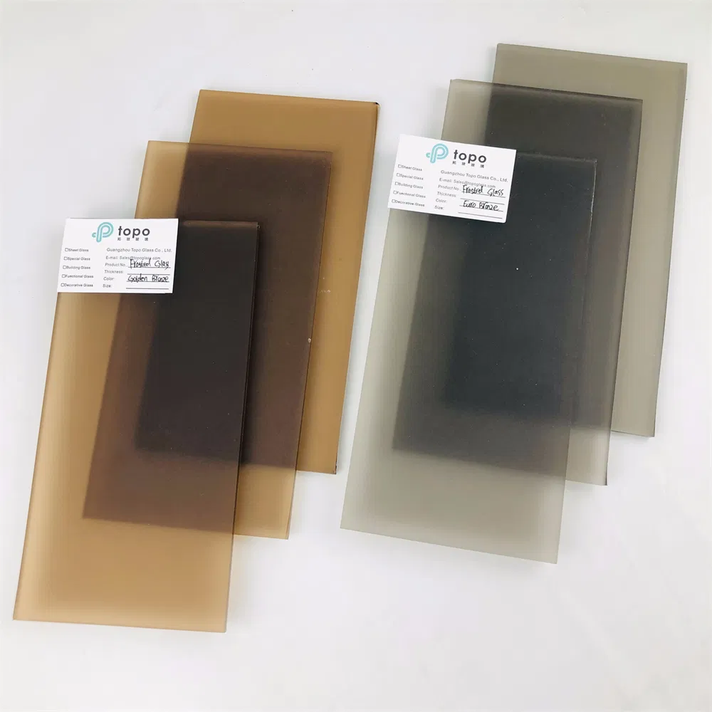 Guangzhou 4mm-12mm Light Brown Euro Brown Acid Etched Frosted Glass (FG-TP)