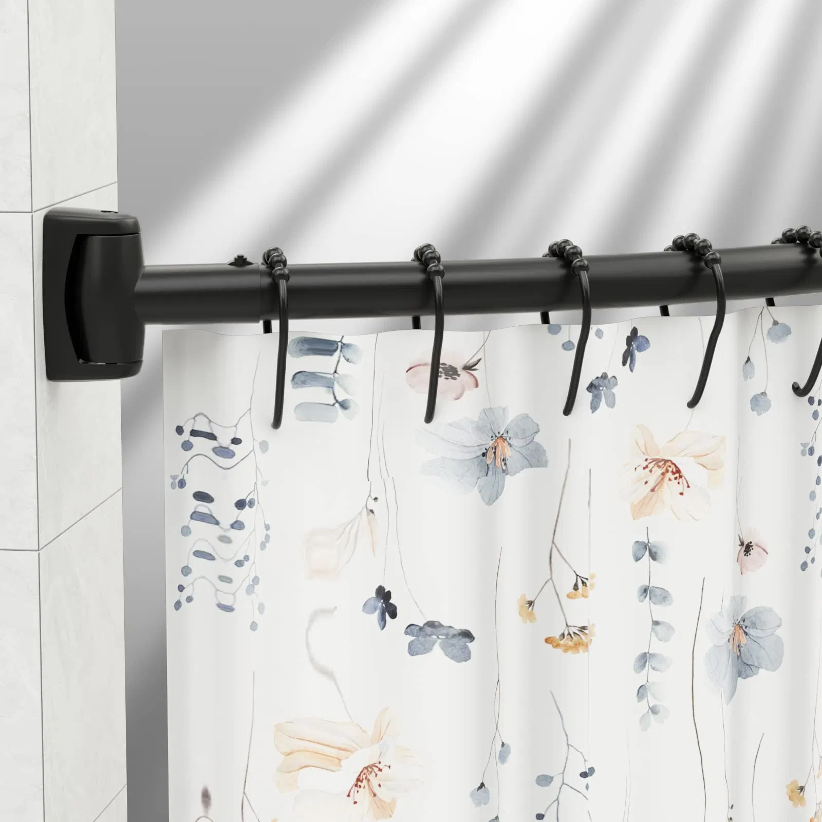 Factory Wholesale Decorative Adjustable Extendable Spring Tension Flexible Shower Curtain Rod