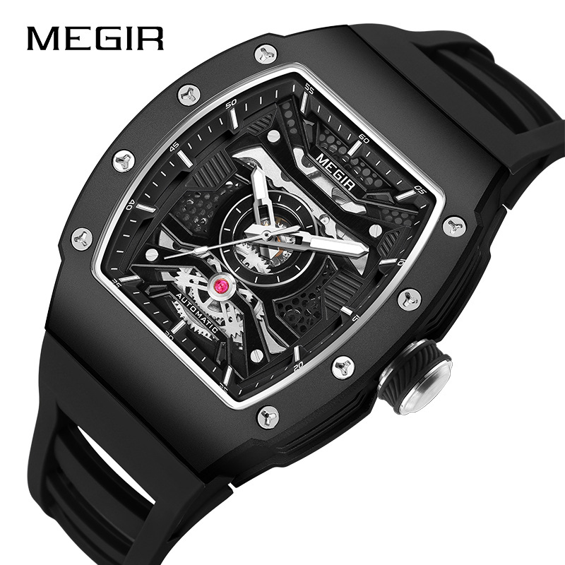 Megir 8604 Men's Sports Business Silicone Strap Multi Functional Automatic Mechanical Watch