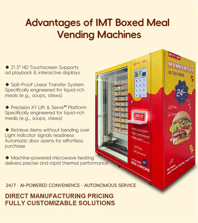 21.5 Inch Touch Screen Smart Lunch Fast Hot Food Vending Machine
