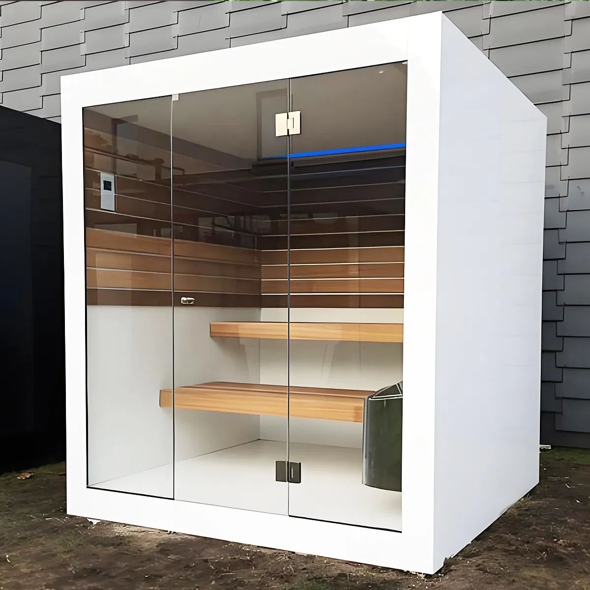 Outdoor Square Sauna Room for 2 - 3 Person with Starry Sky Roof