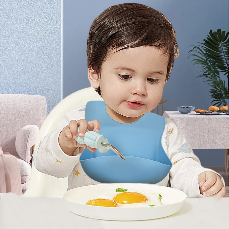 Personalized Competitive Price Printed Silicon Bib Waterproof Waterproof Silicone Baby Bib