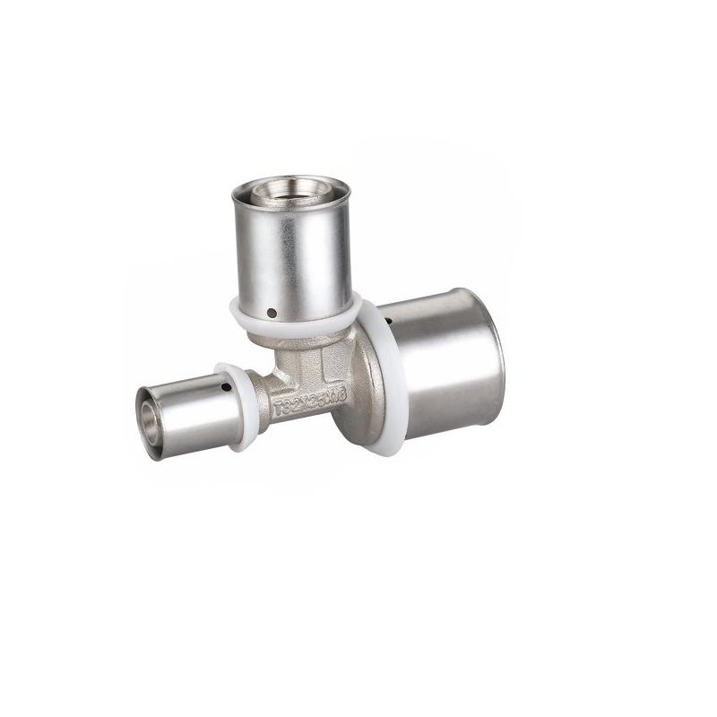 T Shape Brass Female Thread Compression Pex Pipe Fitting