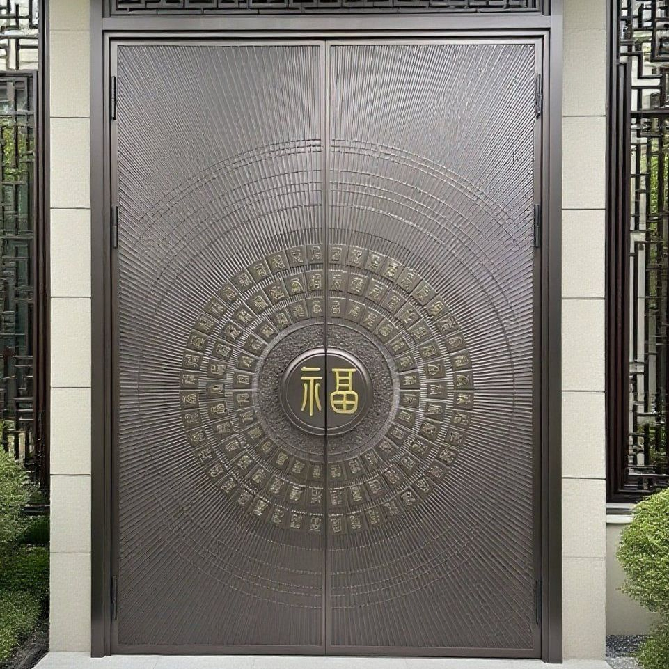 Алюминиевая дверь с узором для современного интерьера