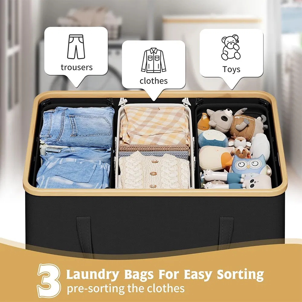 Durable Laundry Basket with Lid for Home Storage with Large Capacity