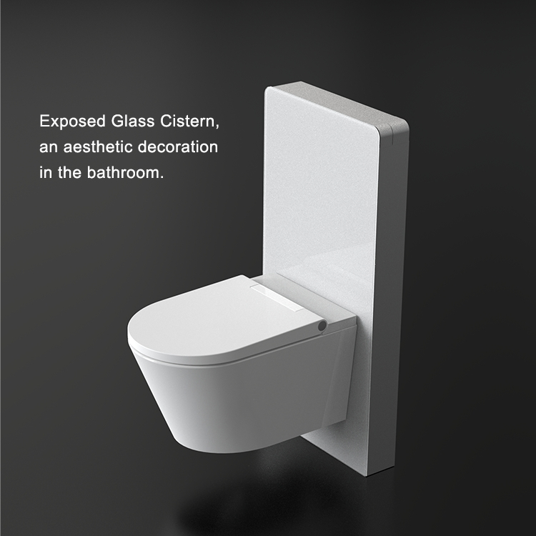 European Style Concealed Cistern Dual Flush Glass Cistern for Hotels Toilet Water Tank