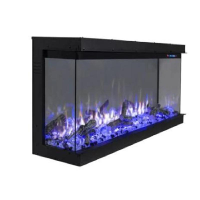 Panoramic Decorative&Heating Electric Fireplace with Three Side Glass