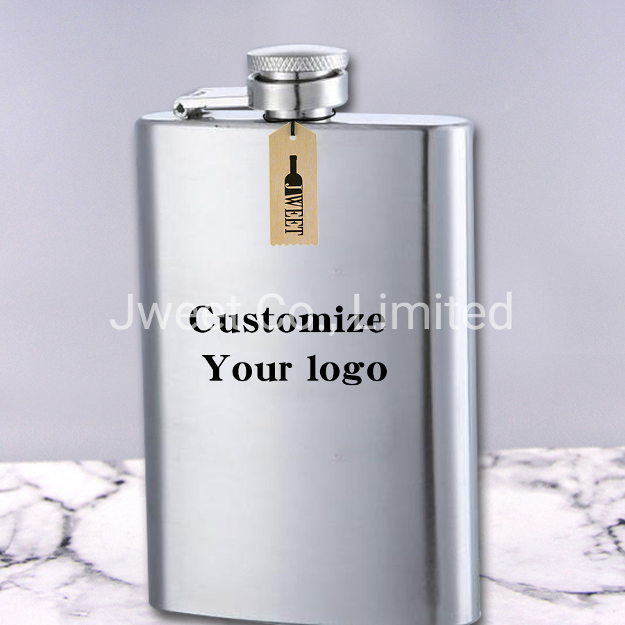 Square Metal Outdoor Water Bottle Wine Hip Flask