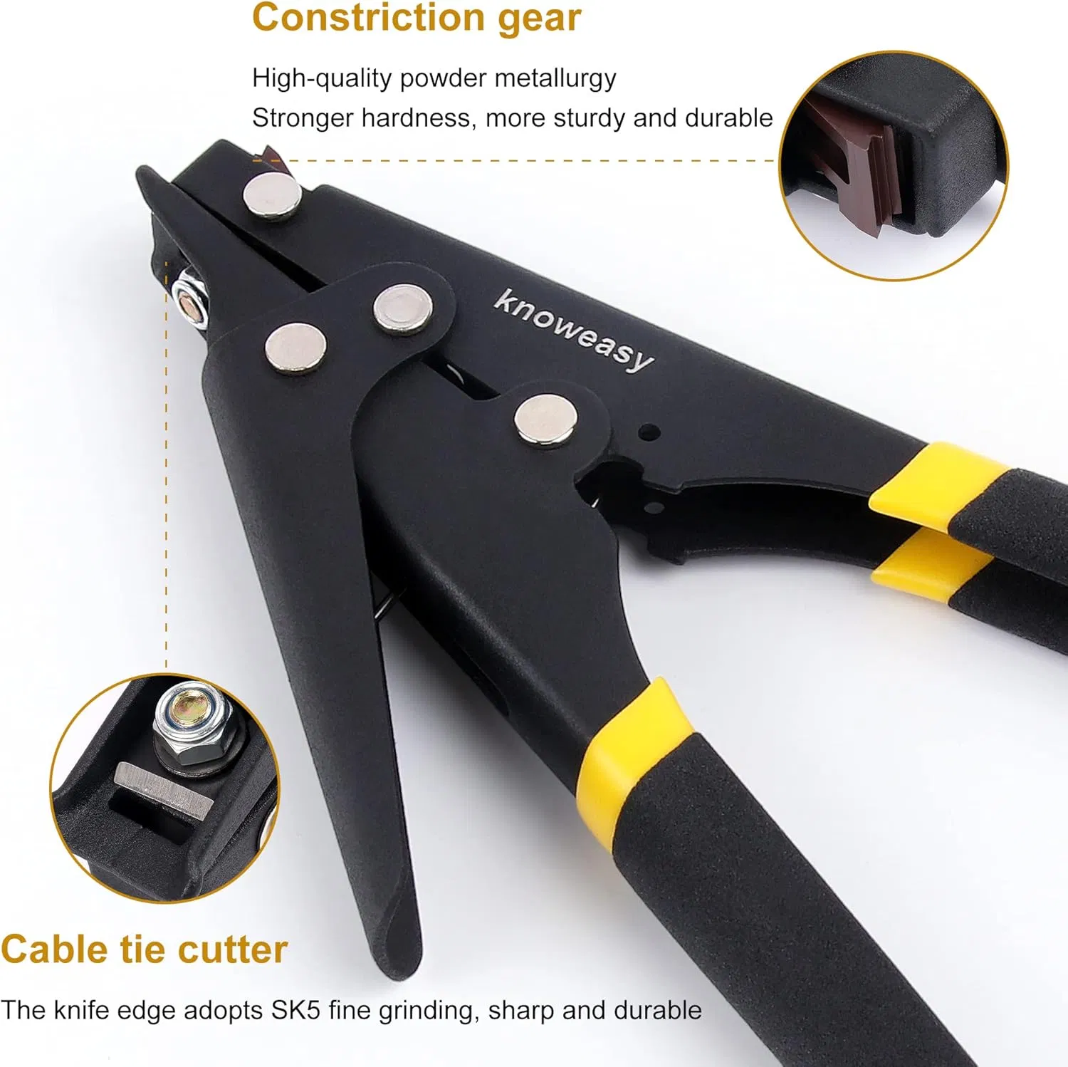 Automatic Cable Tie Tensioner and Cutting Tool Nylon Cable Tie Pliers (Black)