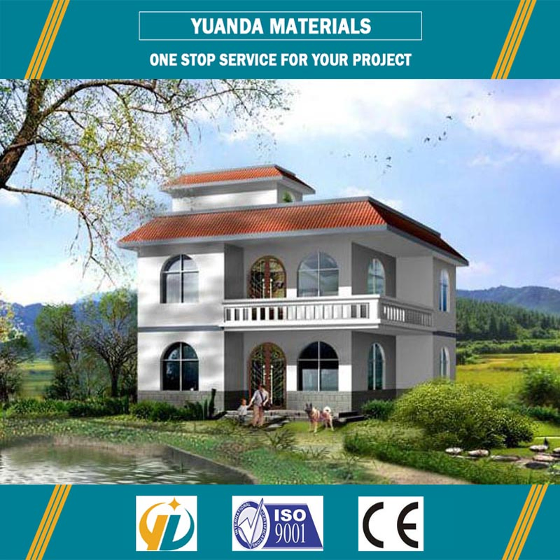 Steel Structure Flat Roof Prefab Villa House