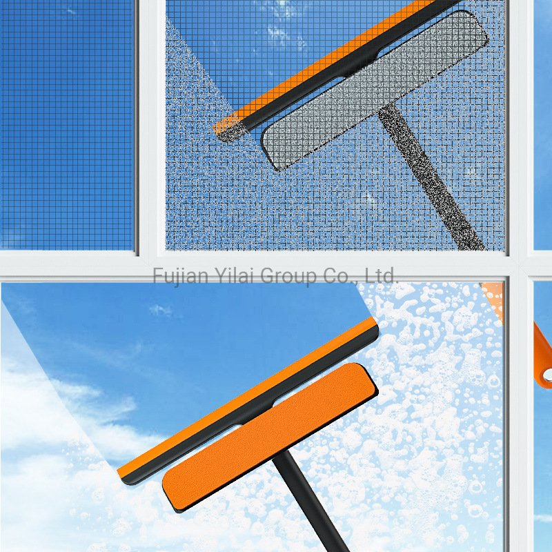 Window Cleaning Wiper Multifunctional Dual Purpose Squeegee Window Plastic with T-Shaped Handle