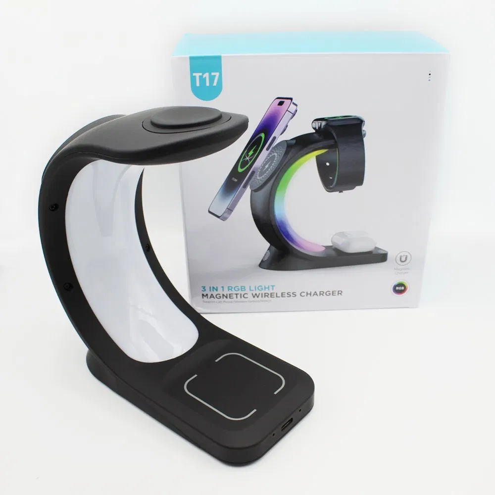 3-в-1 беспроводная зарядка для телефона с RGB-подсветкой