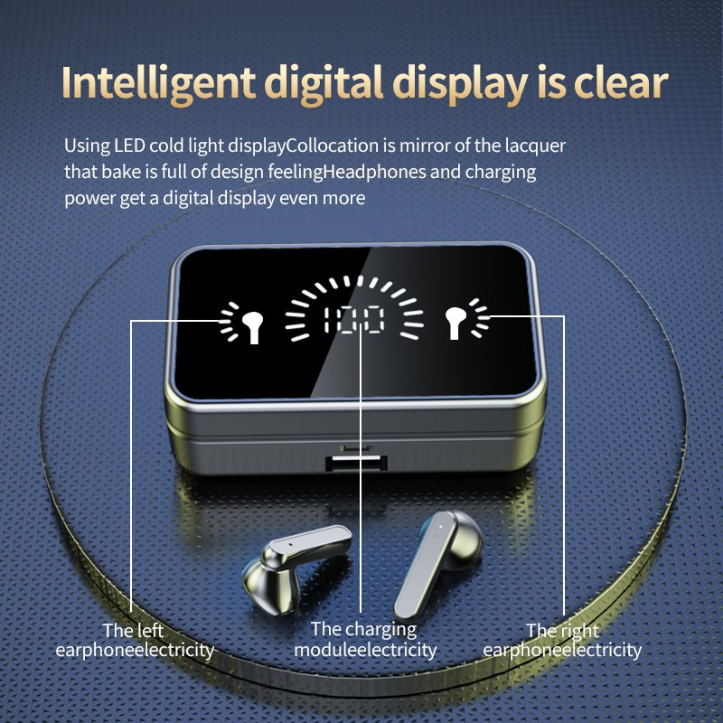 Беспроводные наушники Sleek Mirror TWS с Power Bank