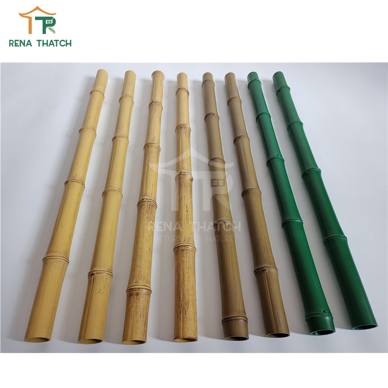 Recyclable Artificial Green Color Plastic Bamboo Screen Synthetic Bamboo Fence Artificial Bamboo Poles